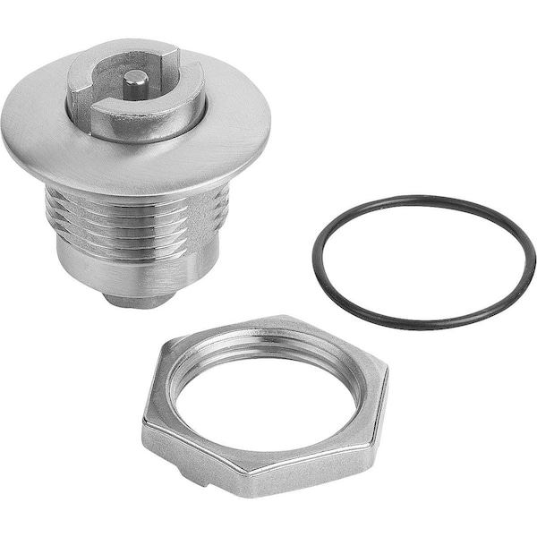Quarter-Turn Lock Small Version, D=32, H=18, Stainless Steel 1.4404, Comp:Stainless Steel